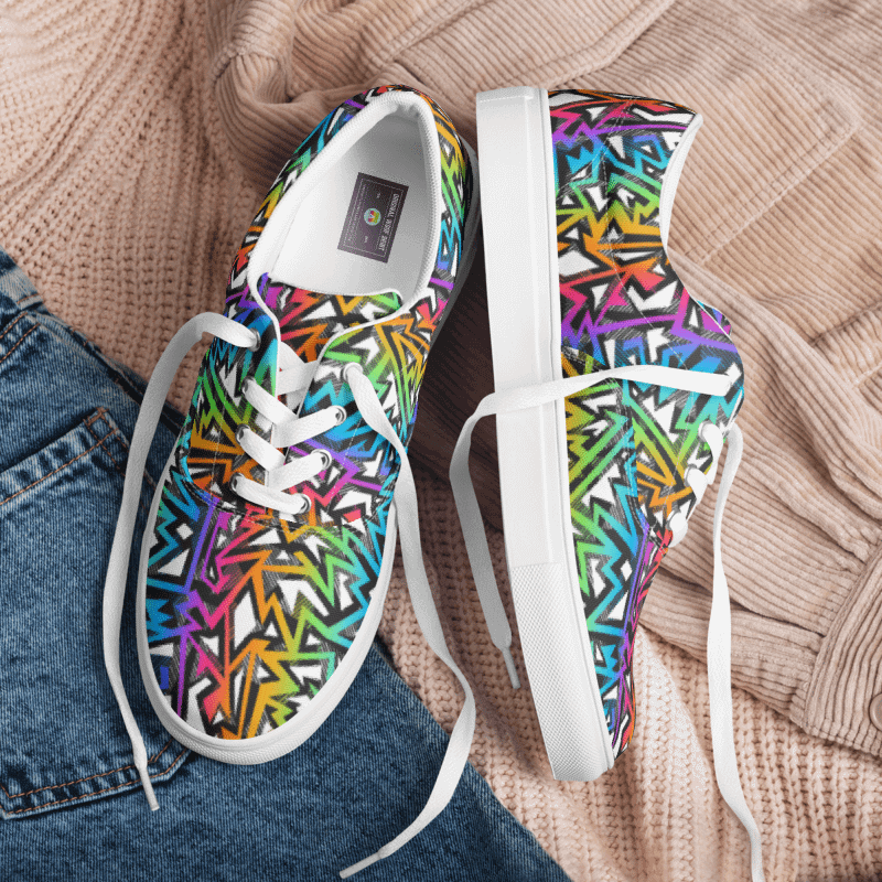 Rainbow Sparkle | Men's Lace-Up Canvas Shoes product image (6)