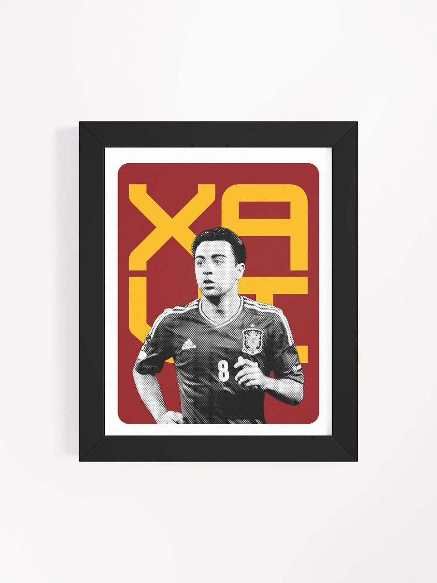 Xavi Hernández BW Spain Name Art Framed Print product image (4)