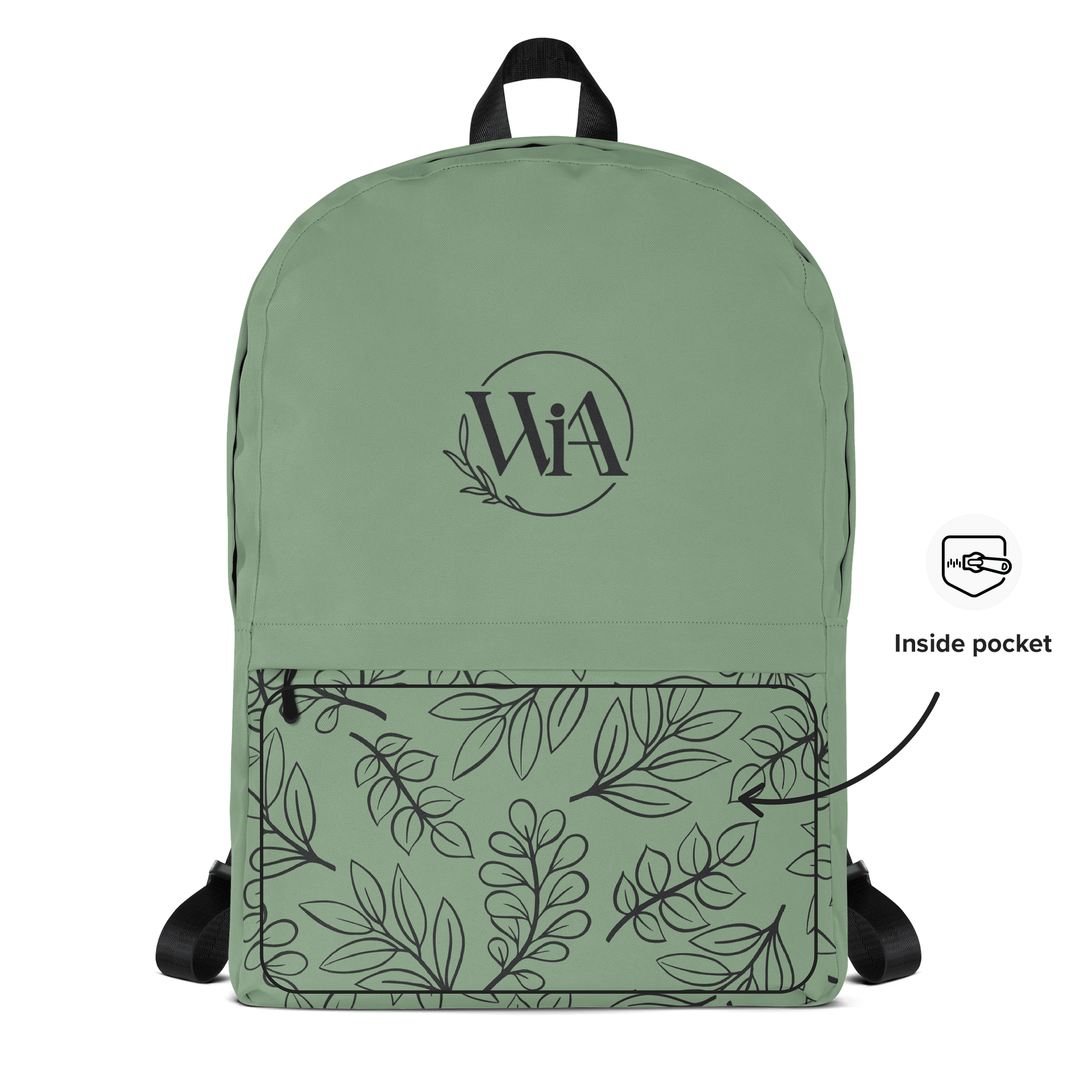 WIA Soft Green Leaf Backpack product image (5)