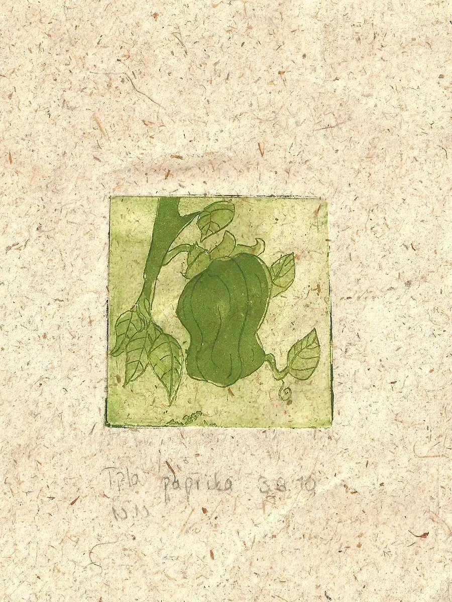 Green Paprika, Botanical Print, Original Art product image (1)
