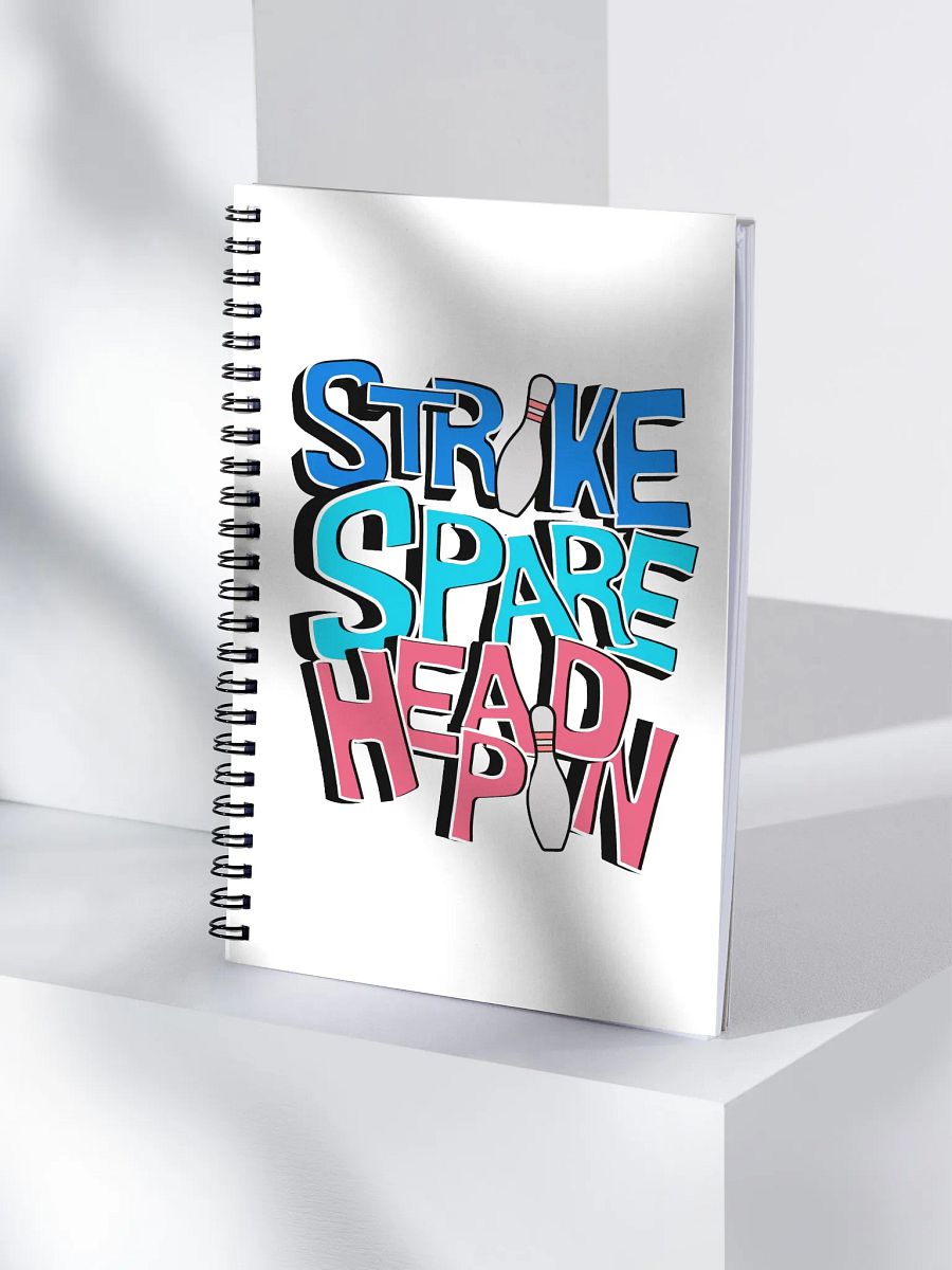 Strike Spare Headpin Bowling Spiral Notebook product image (1)