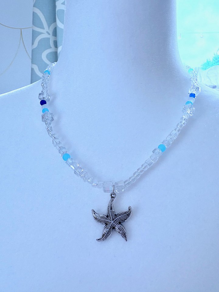 Silver Tone | Seaside Radiance | Starfish Pendant Necklace by Monique Faella Designs™ | MFD-00132 product image (1)