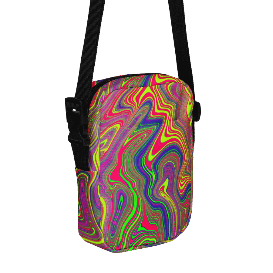 Utility Crossbody Bag - Colorful Liquid Swirls product image (4)