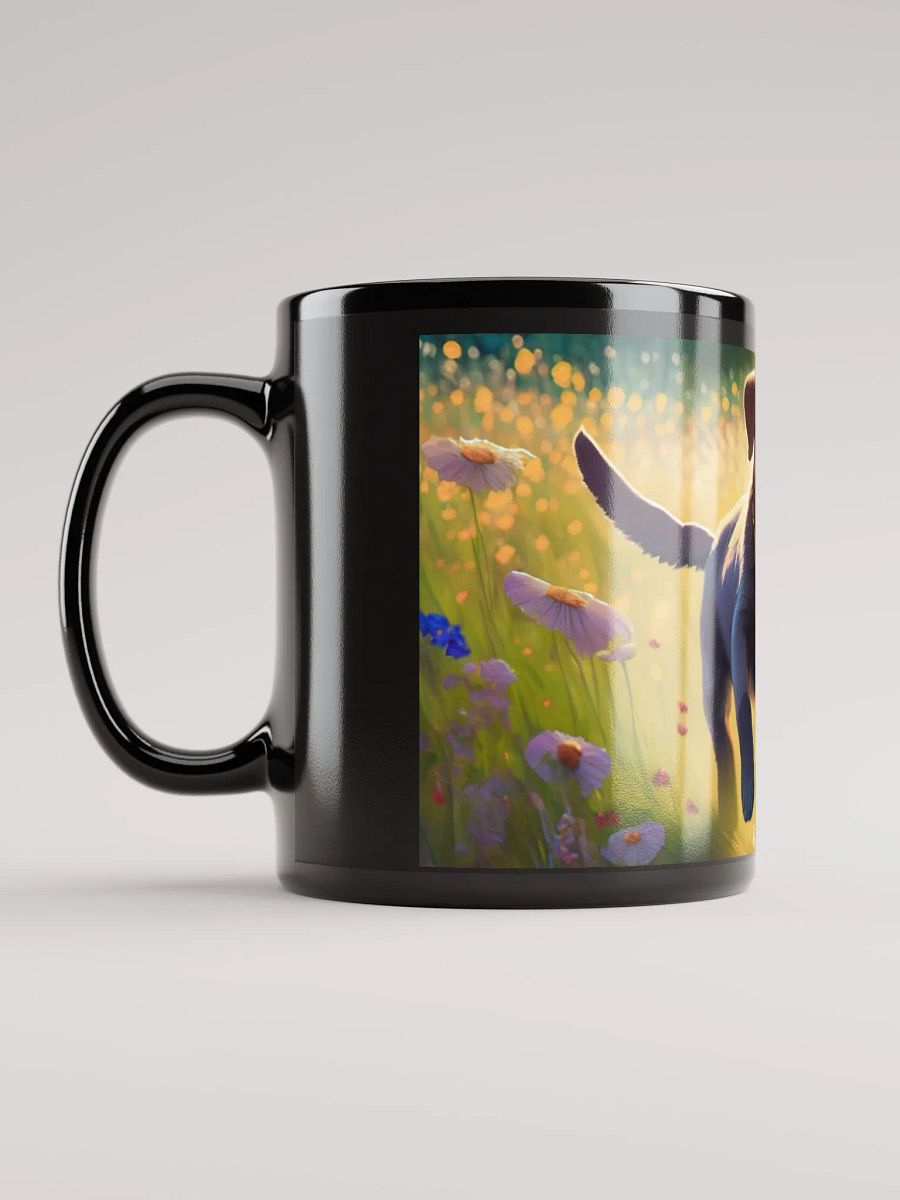 Floral Fetch: Black Glossy Mug for Dog Lovers product image (3)