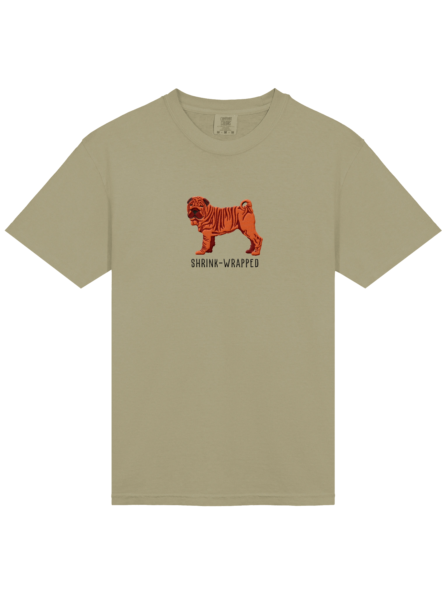 Shrink-Wrapped T-Shirt(Embroidered) of a Chinese Shar-Pei(Red) product image (15)