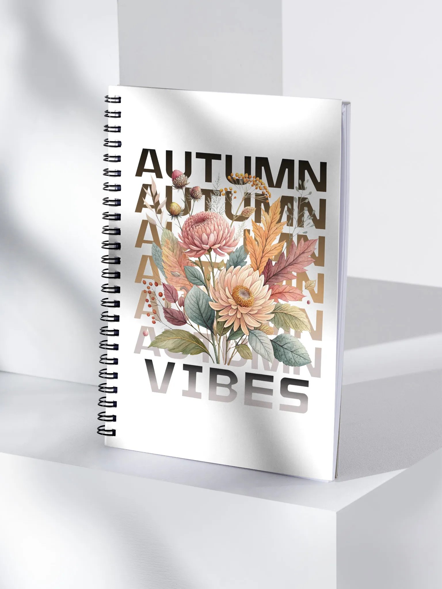 Autumn Vibes Boho Flowers Spiral Notebook product image (1)
