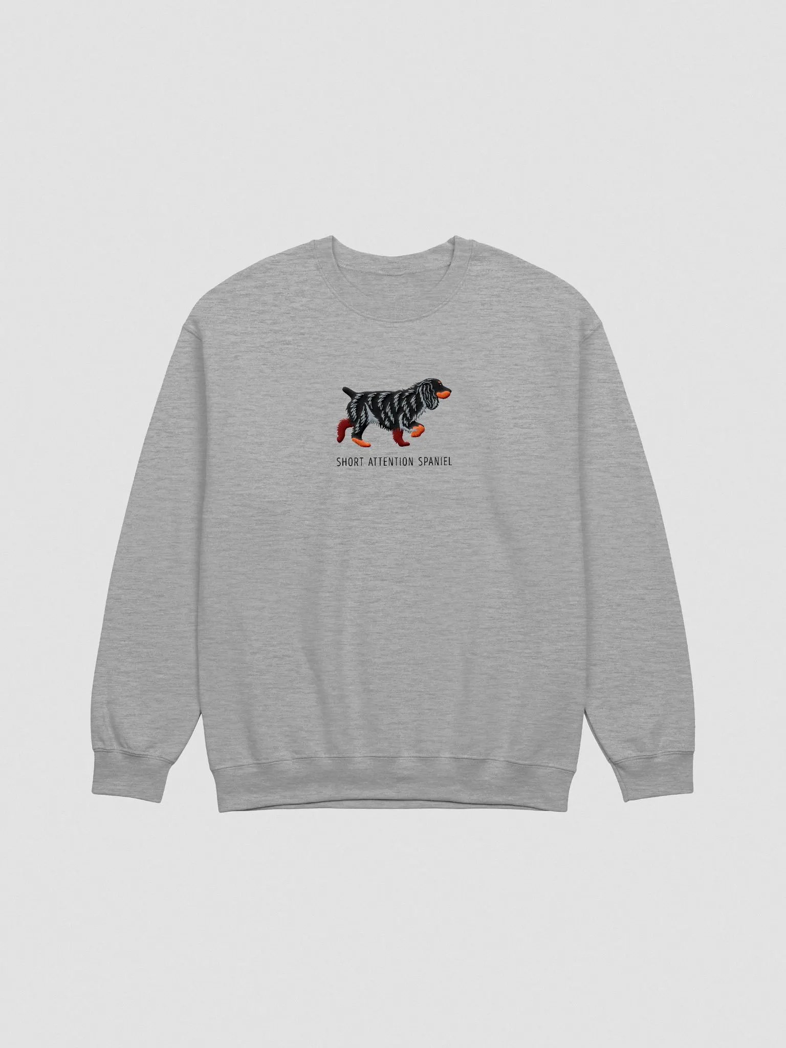 Short Attention Spaniel Sweatshirt (Embroidered) of a Cocker Spaniel(Black & Tan) product image (4)