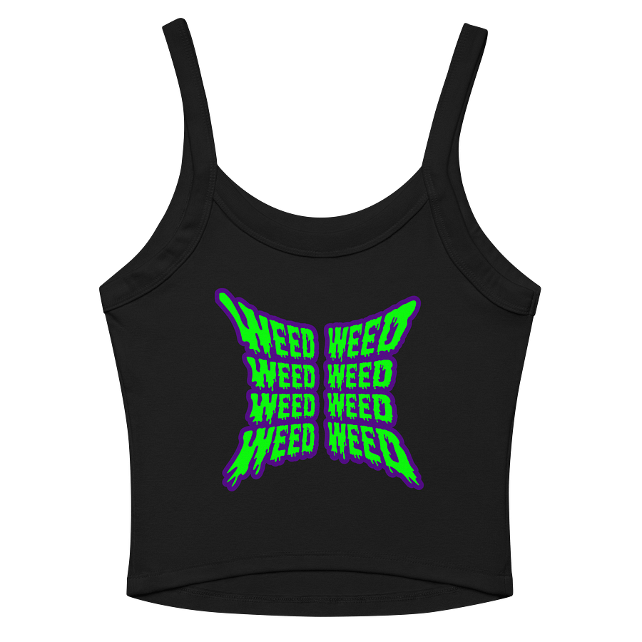 Twisted Budz Weed Butterfly Wings Black Tank Top, Creepy Cannabis Horror Lover Summer Stoner Shirt, Green Purple Ganja Drip Beach Goth Style product image (4)