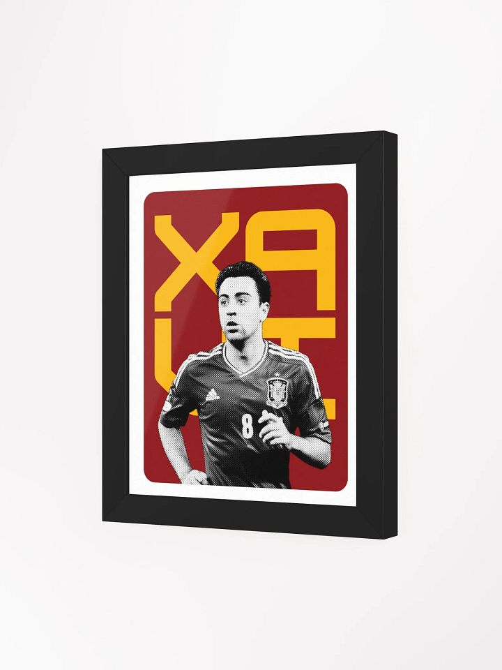 Xavi Hernández BW Spain Name Art Framed Print product image (2)