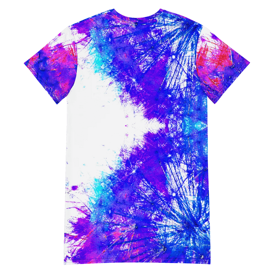 Abstract Bright Neon Dandelion Seeds T Shirt Dress product image (7)