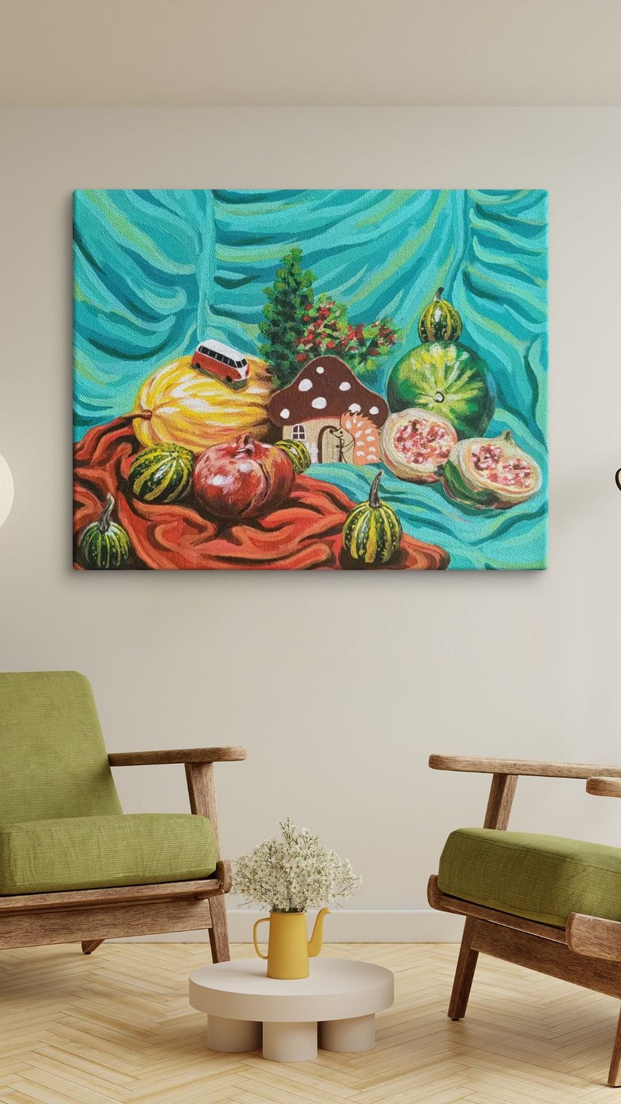 Whimsical Hedgehog Mushroom Sanctuary On Canvas product image (4)