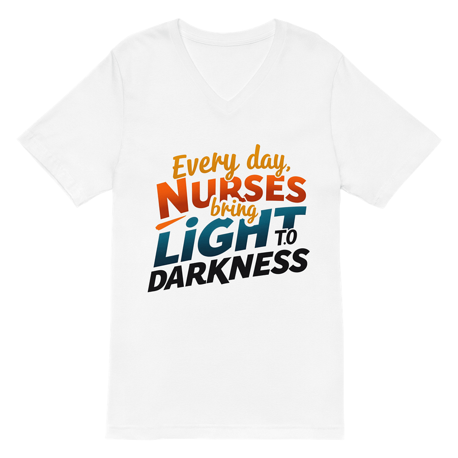Every day, NURSES bring LIGHT to DARKNESS V-Neck Tee product image (2)