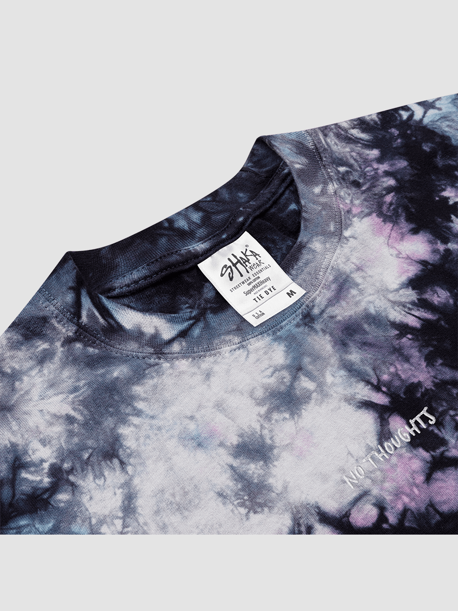 Embroidered no thoughts tie-dye t-shirt product image (3)