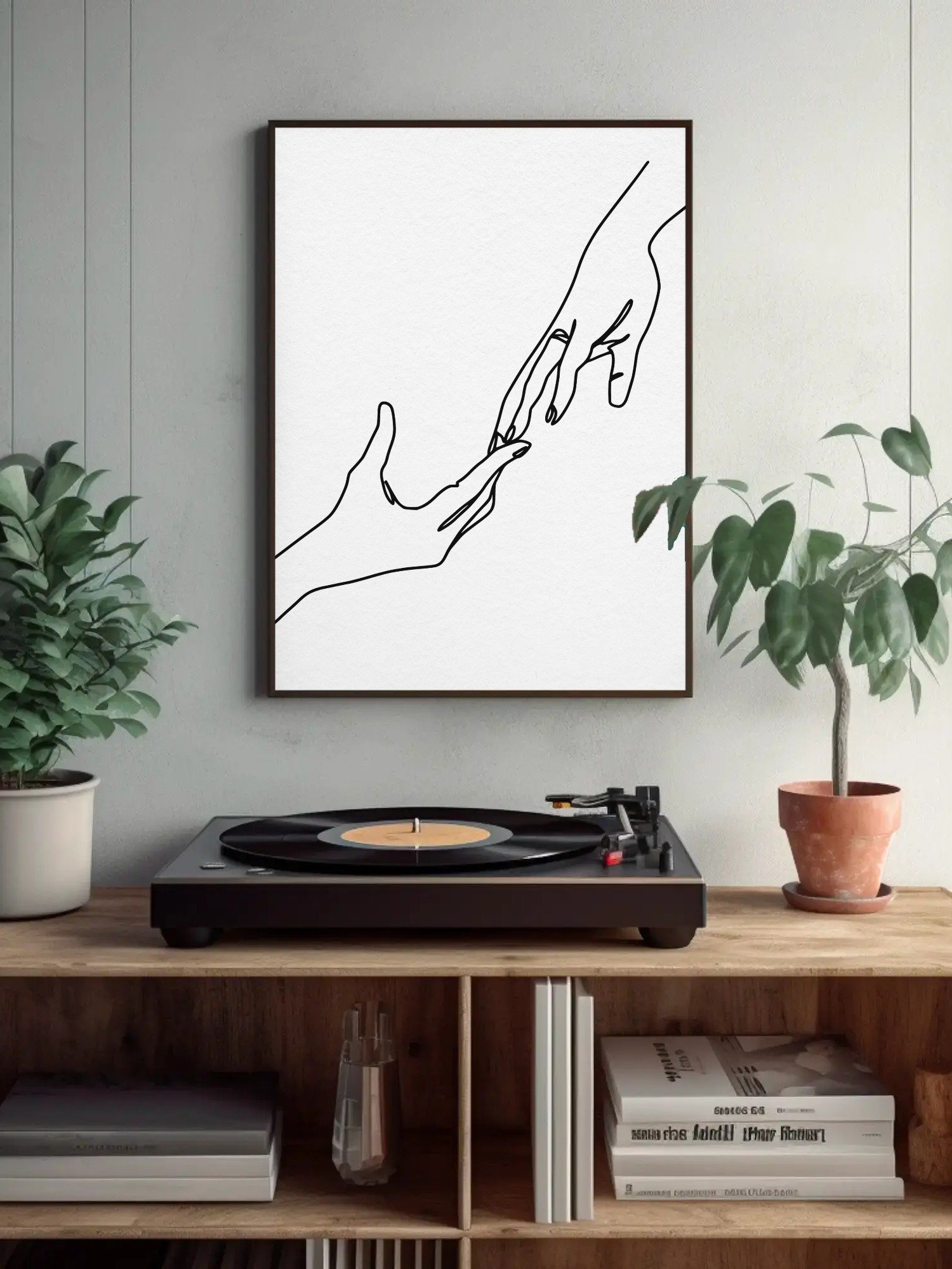 Minimalist Line Art of Hands - Modern Black and White Wall Art, Romantic Couple Decor, Elegant Abstract Print, Minimalist Home Decor product image (4)