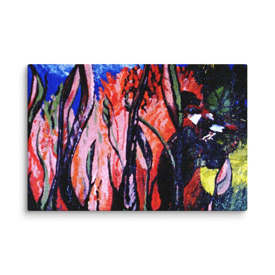 A Bird before Sunset/in Flames (1981) on canvas (16" x 24") product image (3)