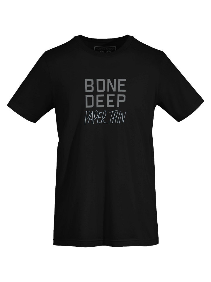 Bone Deep, Paper Thin – Minimalist Chest Print T-Shirt - M‑Art & Design Statement Wear product image (1)