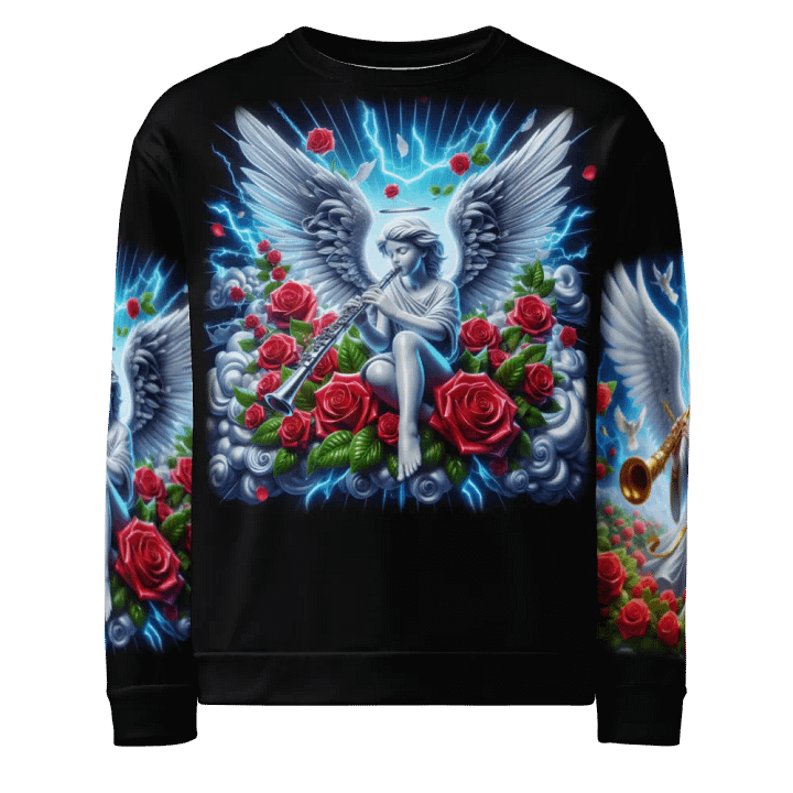 Angels making Music with a Clarinet - All-Over Unisex Sweatshirt #6 product image (1)