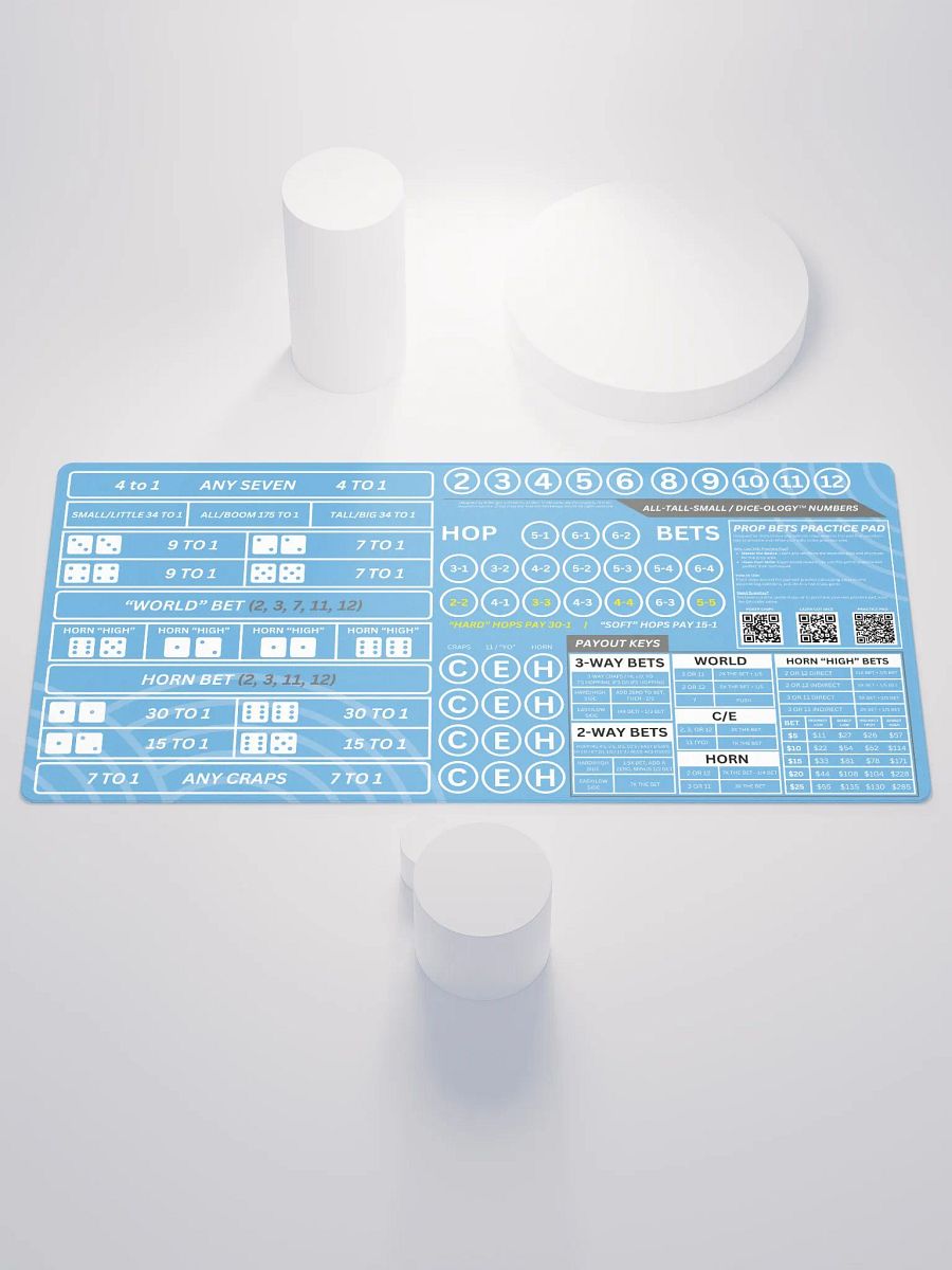 Craps Prop Box Practice Pad - Clear Blue product image (1)