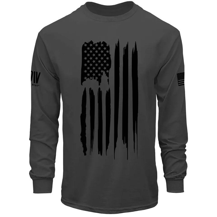 Mens Long Sleeve Shirt American Flag USA Patriotic T-Shirt product image (1)