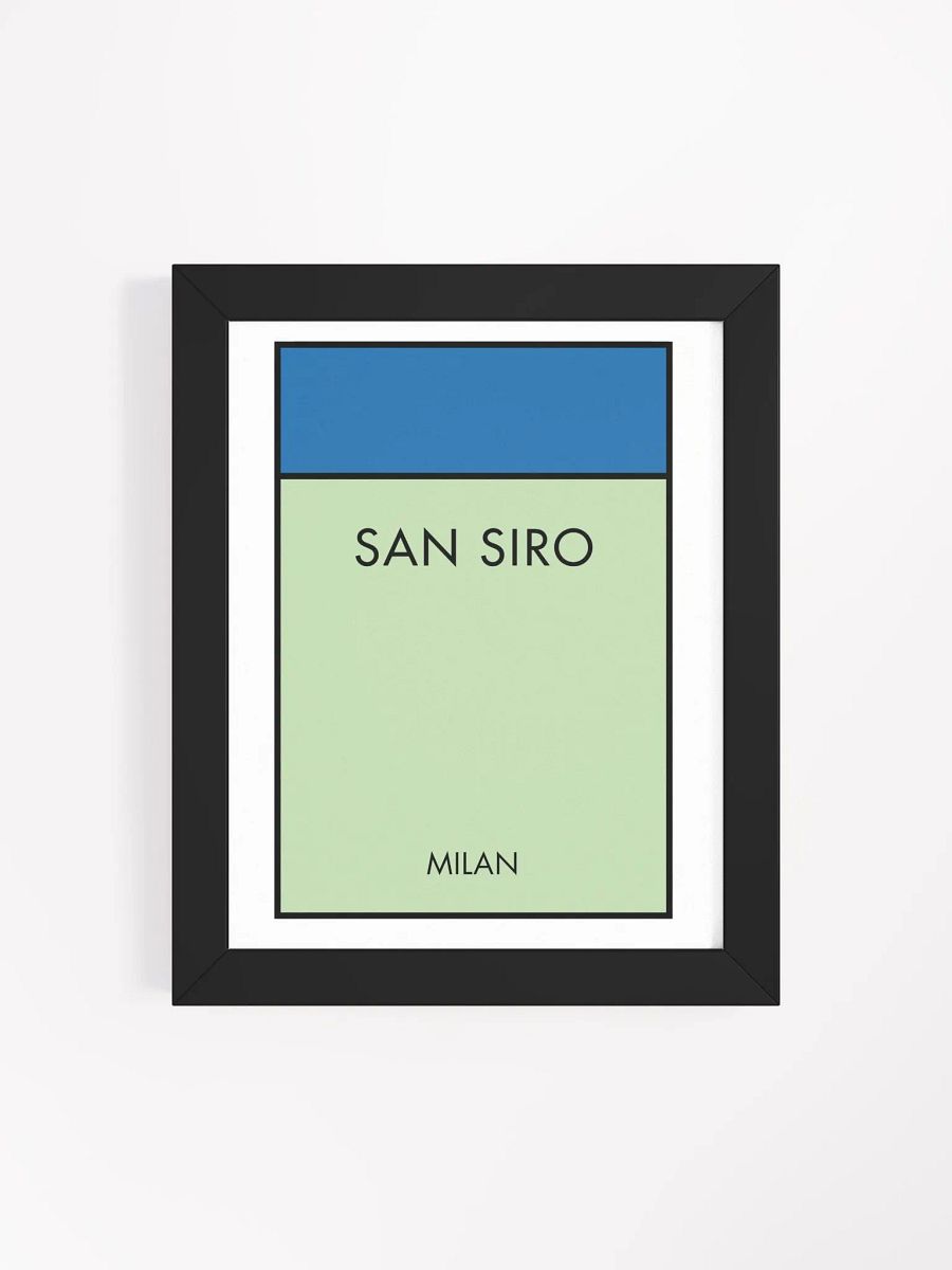San Siro Stadium Inter Milan Monopoly Title Art Framed Print product image (3)