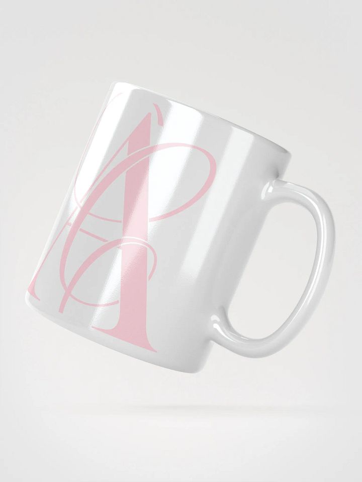 Elegant A Calligraphy White Glossy Mug (Pink) product image (2)