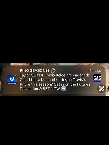 The fact I’m forcibly learning about Taylor Swift and Travis Kelce getting engaged from FanDuel is wild. What is 2025?!