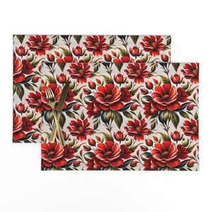 Seamless Pattern - Painted Red Roses on White product image (9)