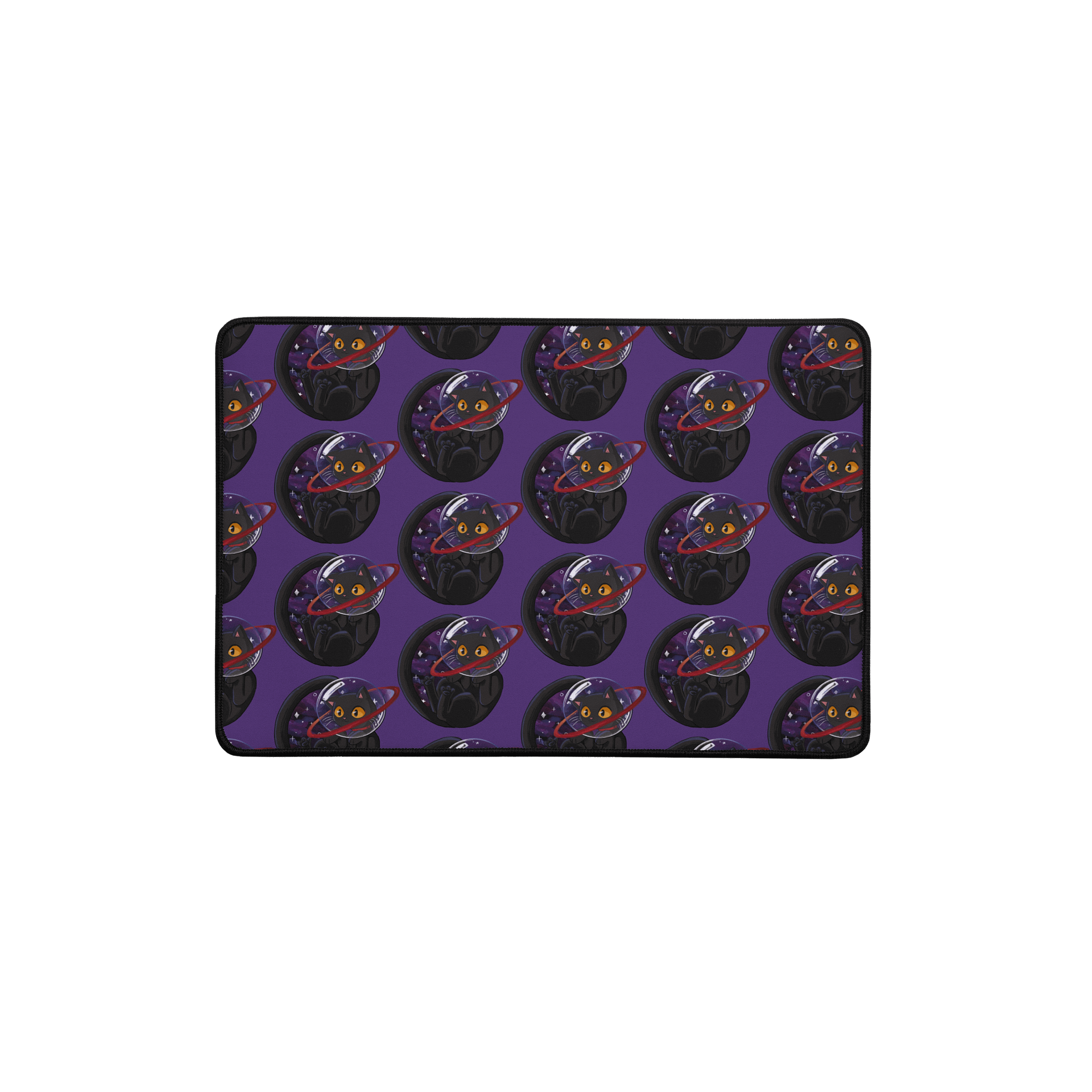 Sails Among the Stars – Straw Cat Cosmic Drift Deskmat product image (1)