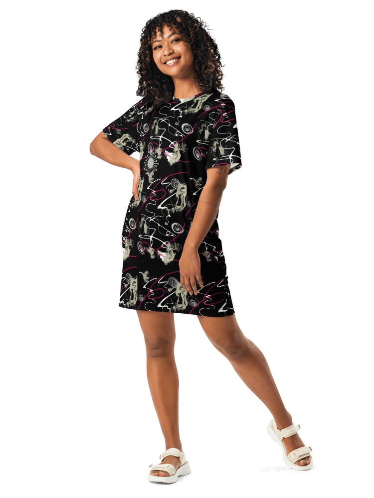 ScribbleWear #5 T-Shirt Dress/Black-Cat product image (4)