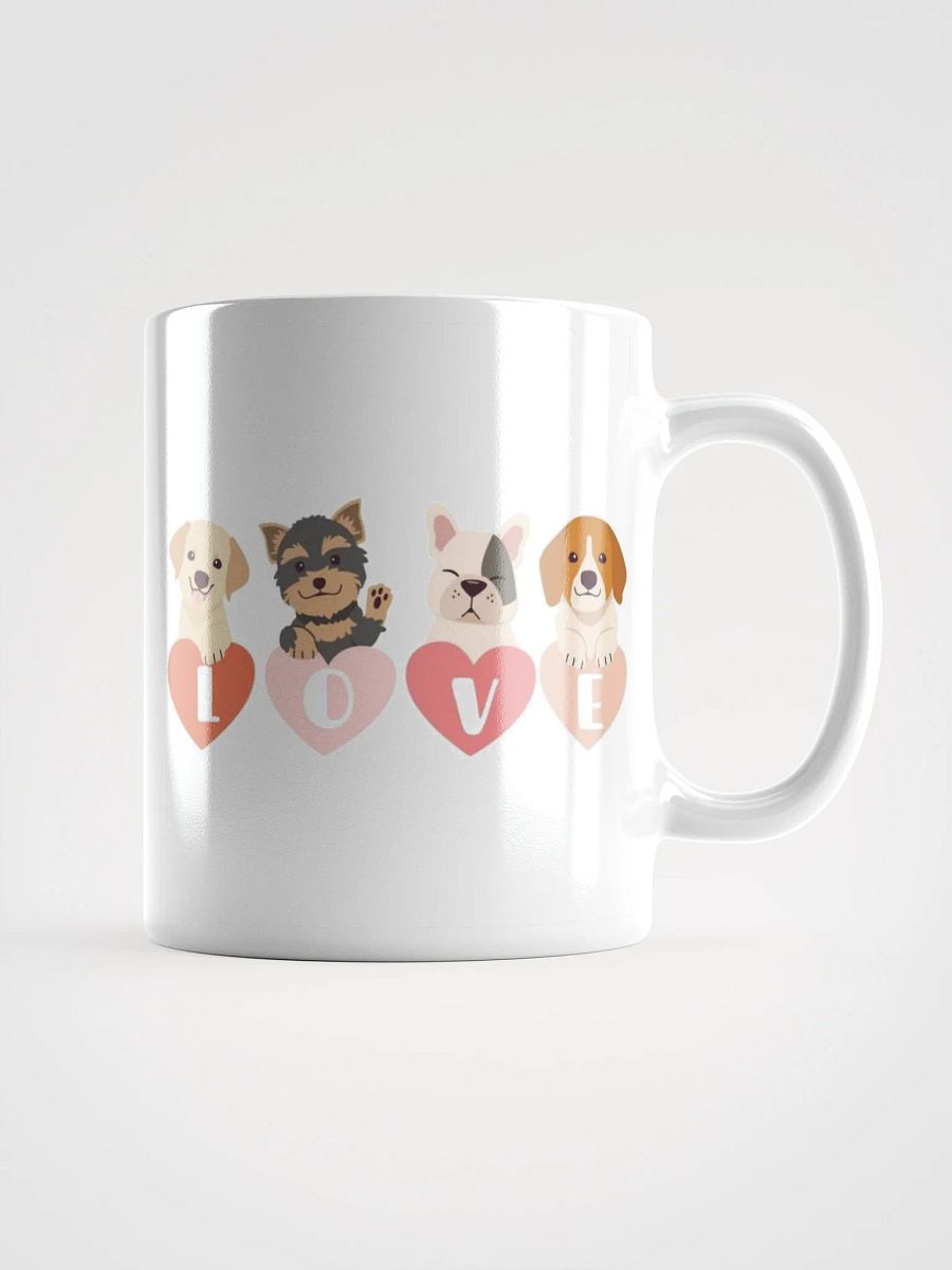 White Glossy Mug Cute Dogs product image (1)