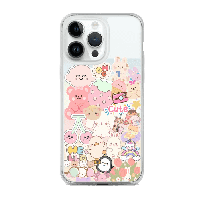 Cute Kawaii Characters Clear iPhone® Case product image (2)