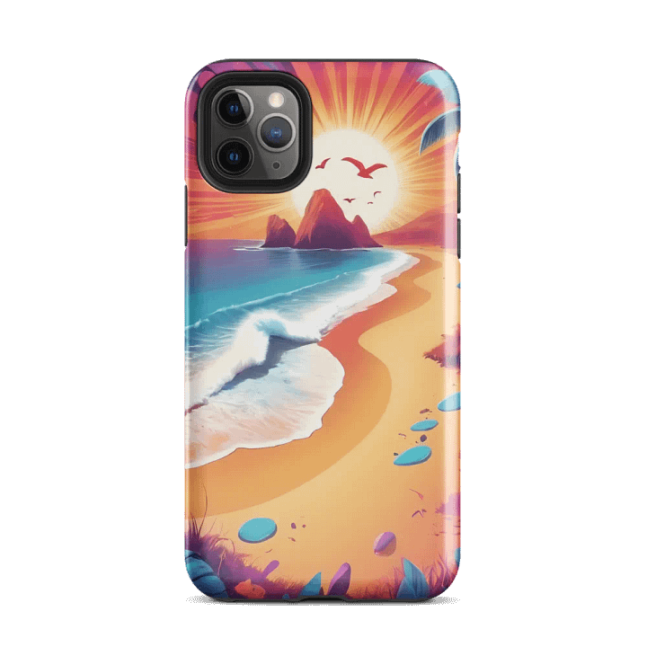 Sunrise Serenity: Psychedelic Beach iPhone Case product image (34)