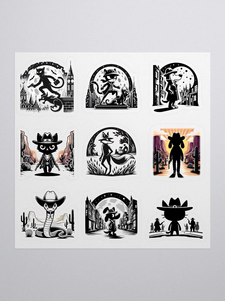 Vintage Black and White Cartoon Stickers product image (1)
