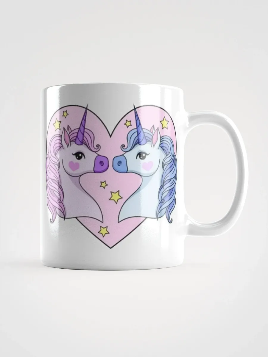 White Glossy Mug Lovely Unicorns product image (1)