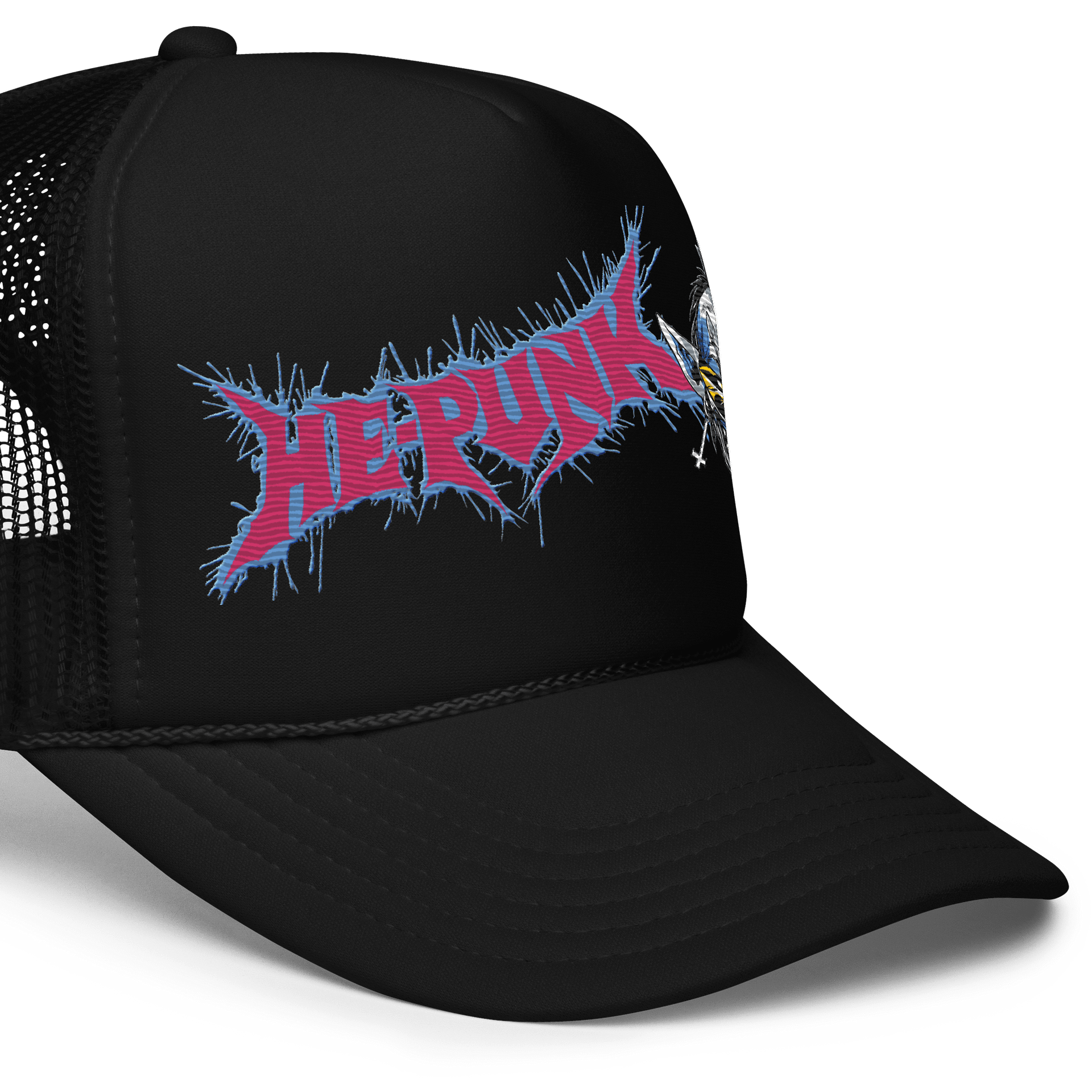 SLITFACED NECRO HAT. HE-PUNK 3D-PUFF EMBROIDED LOGO product image (7)