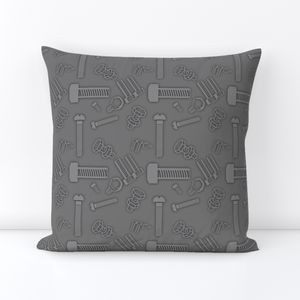 Seamless Pattern - Nuts and Bolts in Shades of Gray product image (5)