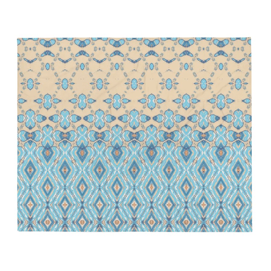 Blue & Cream Diamond Metamorphosis Throw Blanket product image (2)