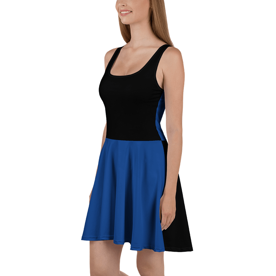Midnight Veil Designs Gothic Skater Dress - Black and Blue Fantasy Elegance product image (1)