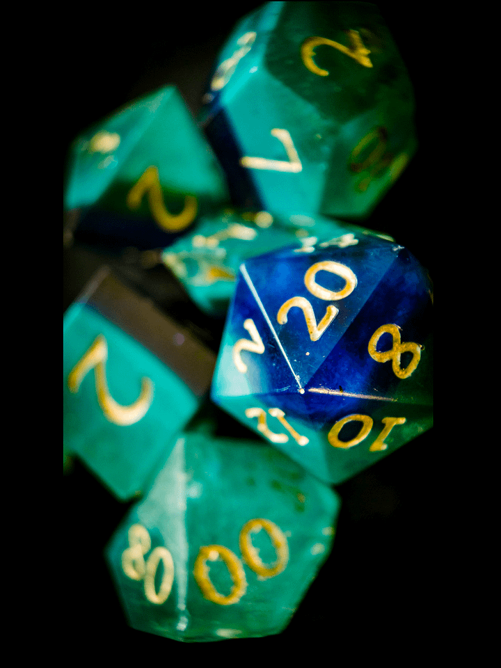 Triple-layered Blue TTRPG 7x Dice Set product image (1)
