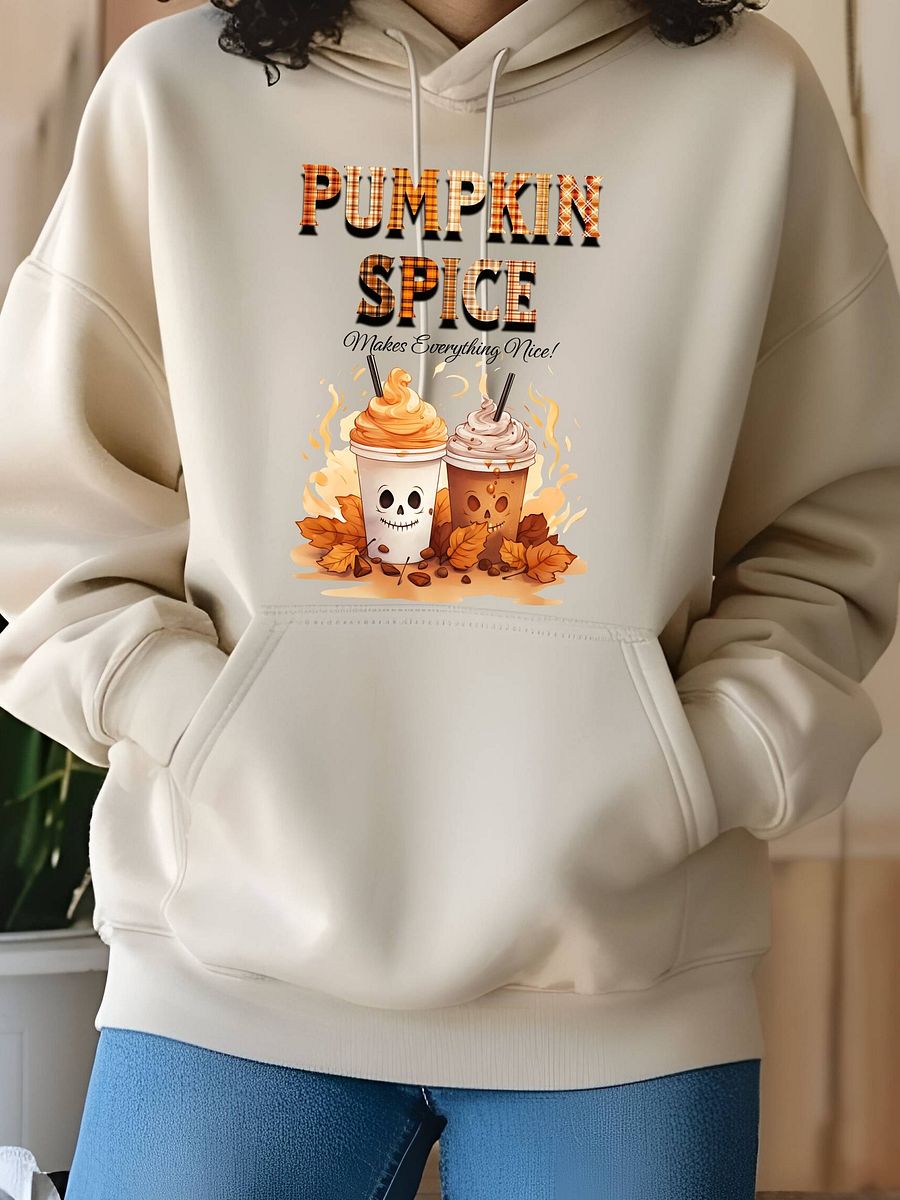 Pumpkin Spice Plaid Graphic Hoodie product image (25)