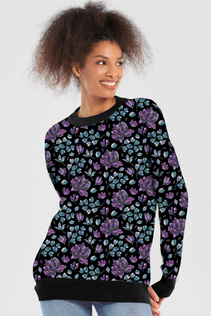 Purple Floral Sweater product image (9)
