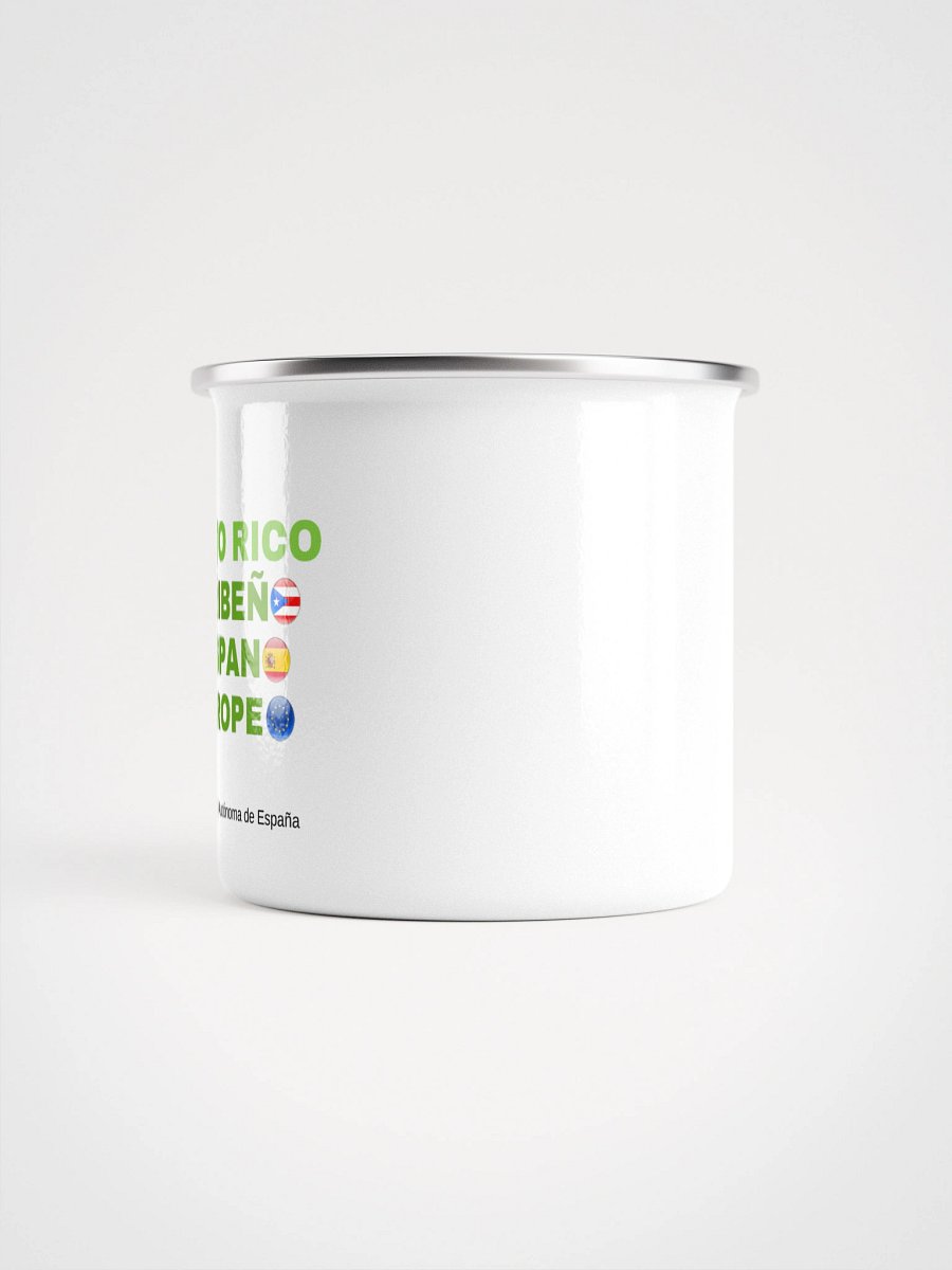 Taza esmaltada blanca - Puerto Rico Caribeño Hispano Europeo product image (3)