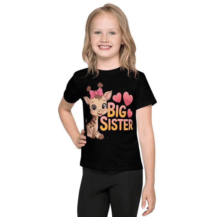 Big Sister Giraffe All-Over Print Kids T-Shirt product image (1)