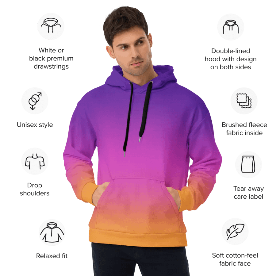 Sunset Gradient Flag Wings Hoodie product image (4)