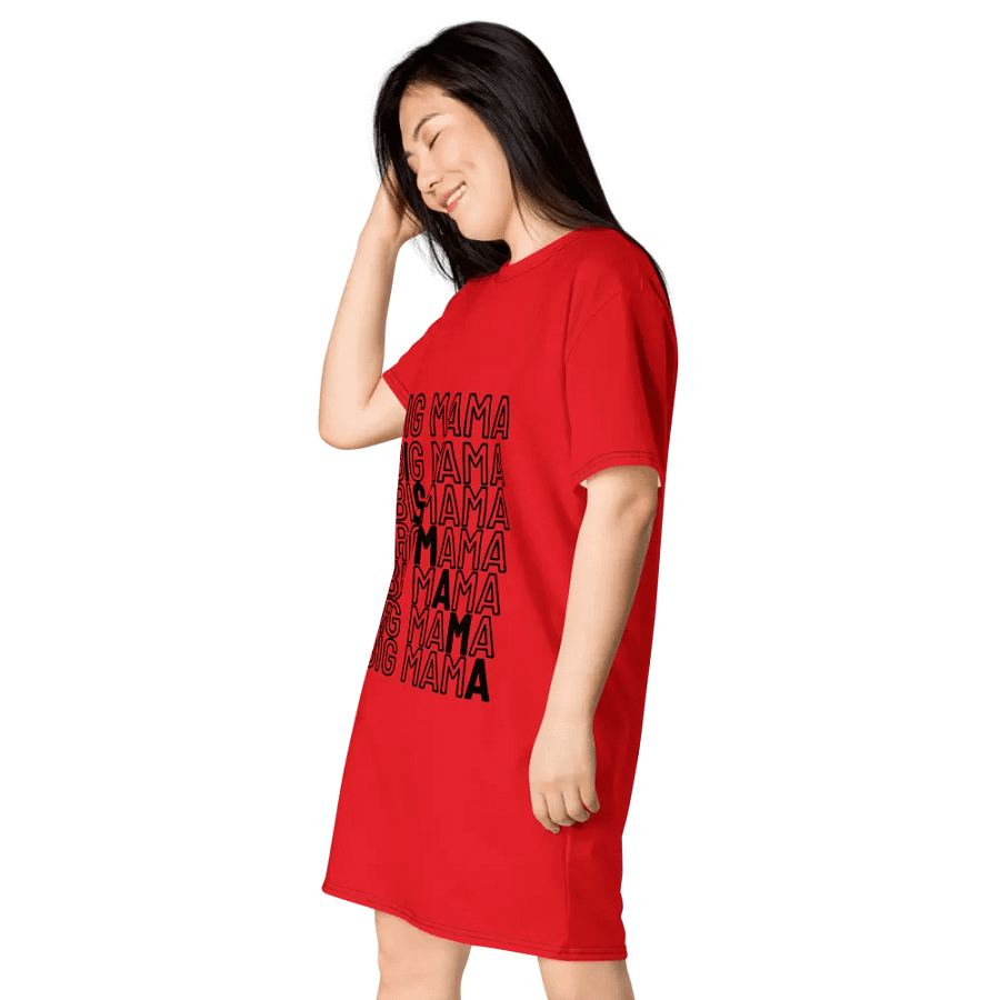 Big Mama Oversized T-Shirt Dress | Red Graphic Tee product image (6)