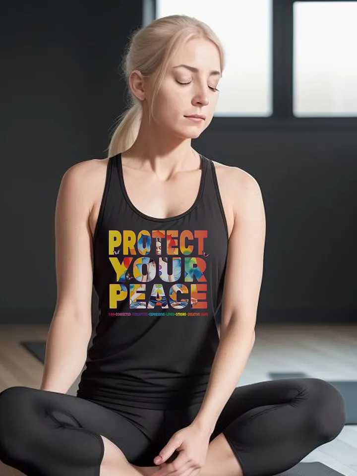 Protect Your Peace 7 Chakra Meditation Yoga Pose Spirituality Tank Top product image (2)
