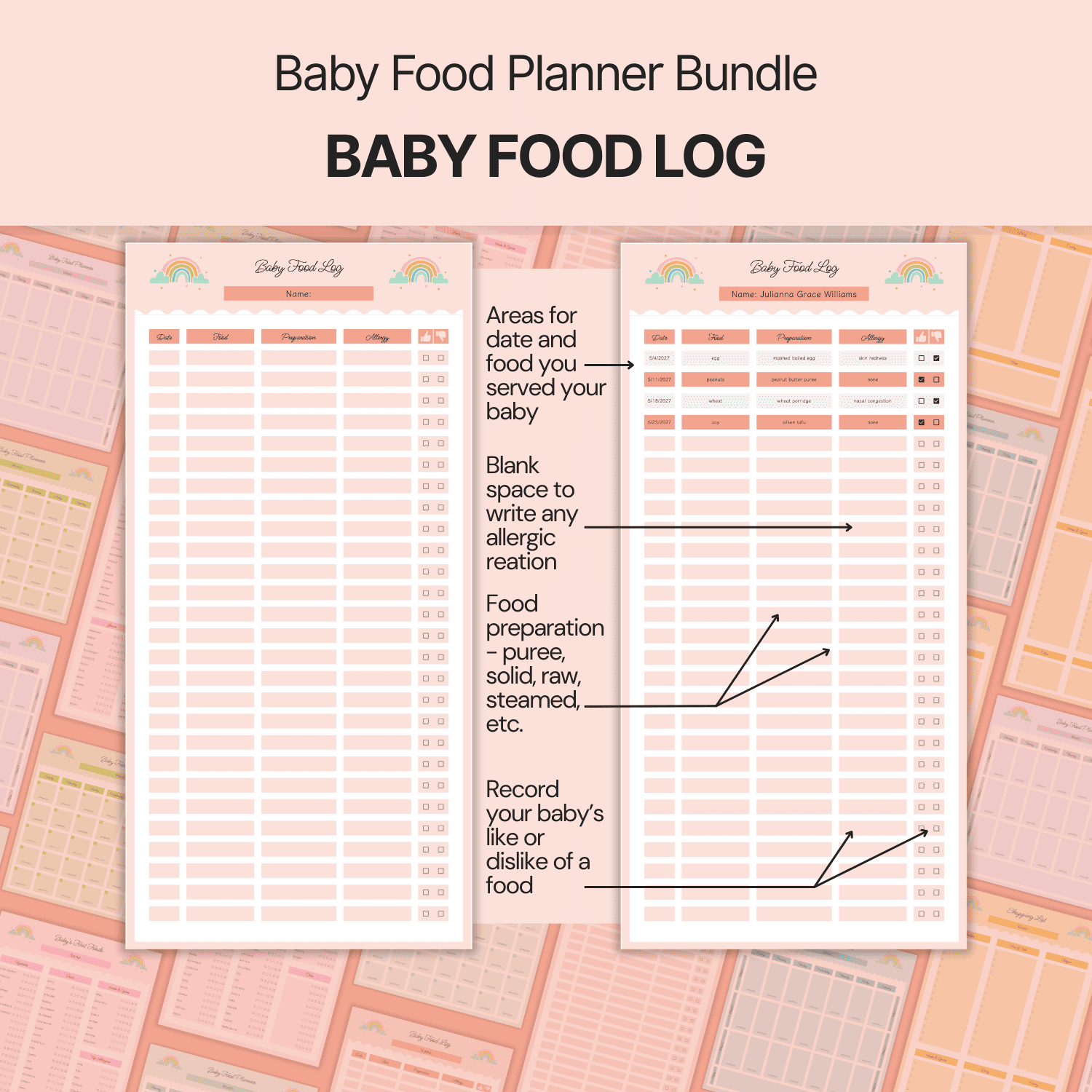 Baby Food Planner Bundle Google Sheets product image (4)