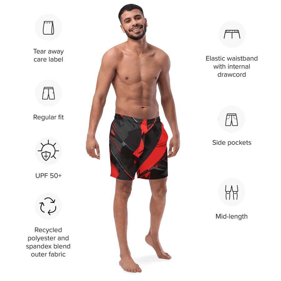 Abstract red ans black- Swim Trunks product image (10)
