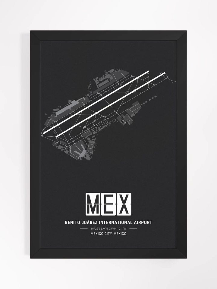 Framed Airport MEX Premium Map On Matt Paper product image (1)