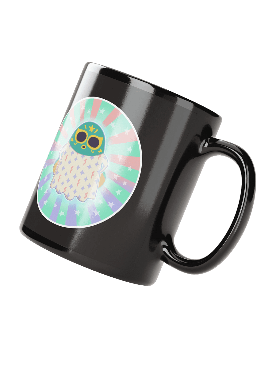 Pastel Little Ghost Luchador - Black Ceramic Mug product image (3)